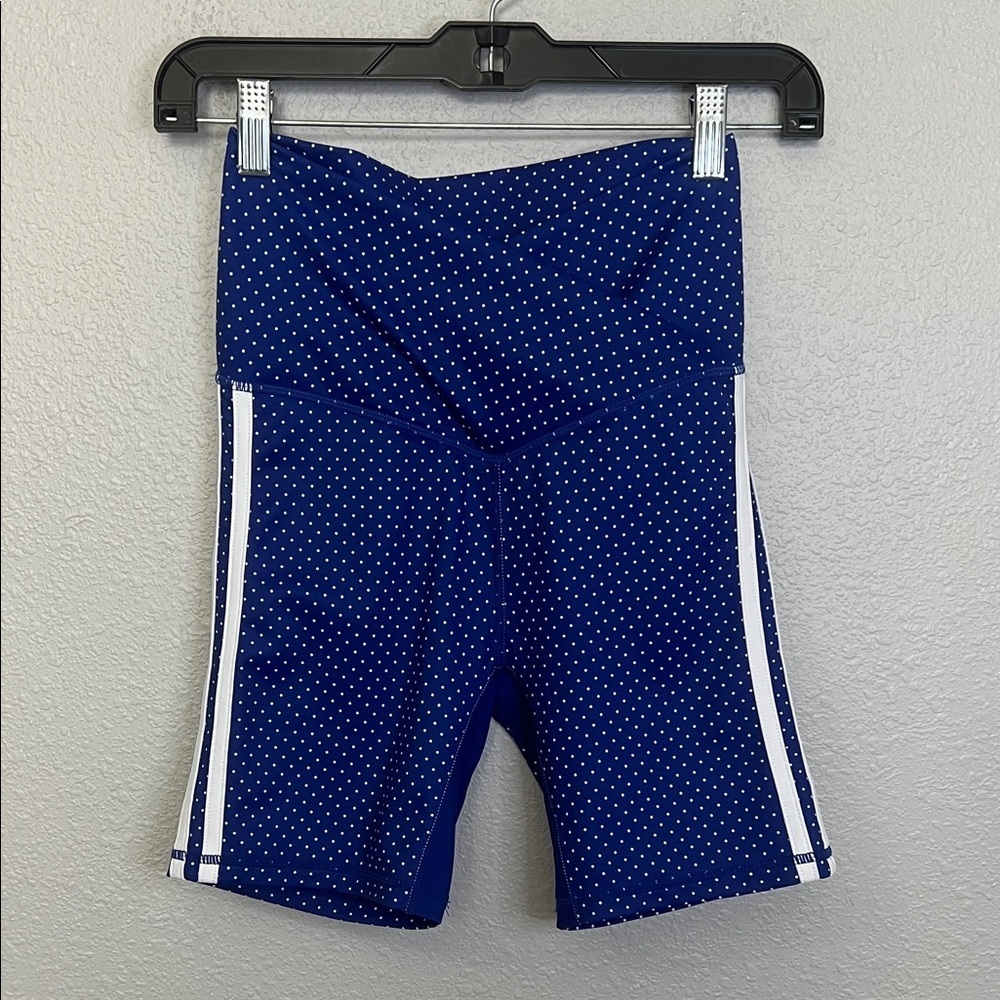 Wilo Cross Front Polka Dot Biker Short Blue/White Size XS